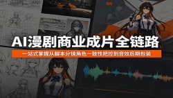AI漫剧商业成片全链路：一站式掌握从脚本分镜角色一致性把控到音效后期包装