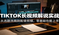 TIKTOK长视频解说实战：从选题洗稿到配音剪辑，零基础也能上手