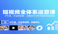 短视频全体系运营课：IP打造、多品类拍摄、流量优化与账号盈利实战指南