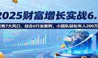 2025财富增长实战6.0，聚焦7大风口，结合6行业案例，小团队轻松年入200万！
