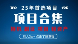 实操项目合集 挂机类型 直播类型 轻资产创业类型 课程分享各项目介绍和原理