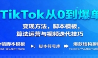 TikTok从0到爆单：变现方法，脚本模板，算法运营与视频迭代技巧