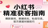 小红书精准获客指南：爆款查找、数据优化、私信引流、官方渠道对接技巧