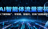 AI智能体流量密码：从了解到推广，学剪辑，答疑问，实体门店精准获客