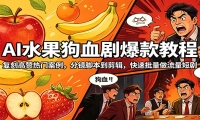 AI水果狗血剧爆款教程：复刻高赞热门案例，分镜脚本到剪辑，快速批量做流量