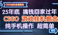 25年底搞钱回家过年，CSGO游戏挂机掘金，纯手机操作超简单