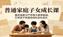 普通家庭子女成长课：摒弃溺爱与严苛两大教育极端，引导孩子快速完成社会化