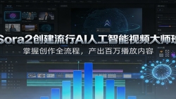 Sora2创建流行AI人工智能视频大师班，掌握创作全流程，产出百万播放内容