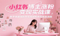 小红书博主涨粉变现实战课，新手快速涨粉并实现低粉高变现全流程