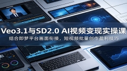 Veo3.1与SD2.0 AI视频变现实操课课：结合即梦平台画面衔接，短视频批量创作