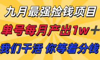 九月最强捡钱项目！ 支付宝分成代运营，我们干活，你分钱！单号月产1w+