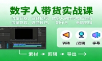 数字人变现实战课：流量获取、选品技巧、数字人制作与电脑剪辑