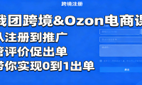俄团跨境&Ozon电商课：从注册到推广，管评价促出单，带你实现0到1出单