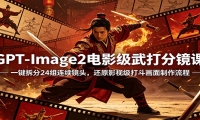 GPT-Image2电影级武打分镜课：一键拆分24组连续镜头，还原影视级打斗画面制