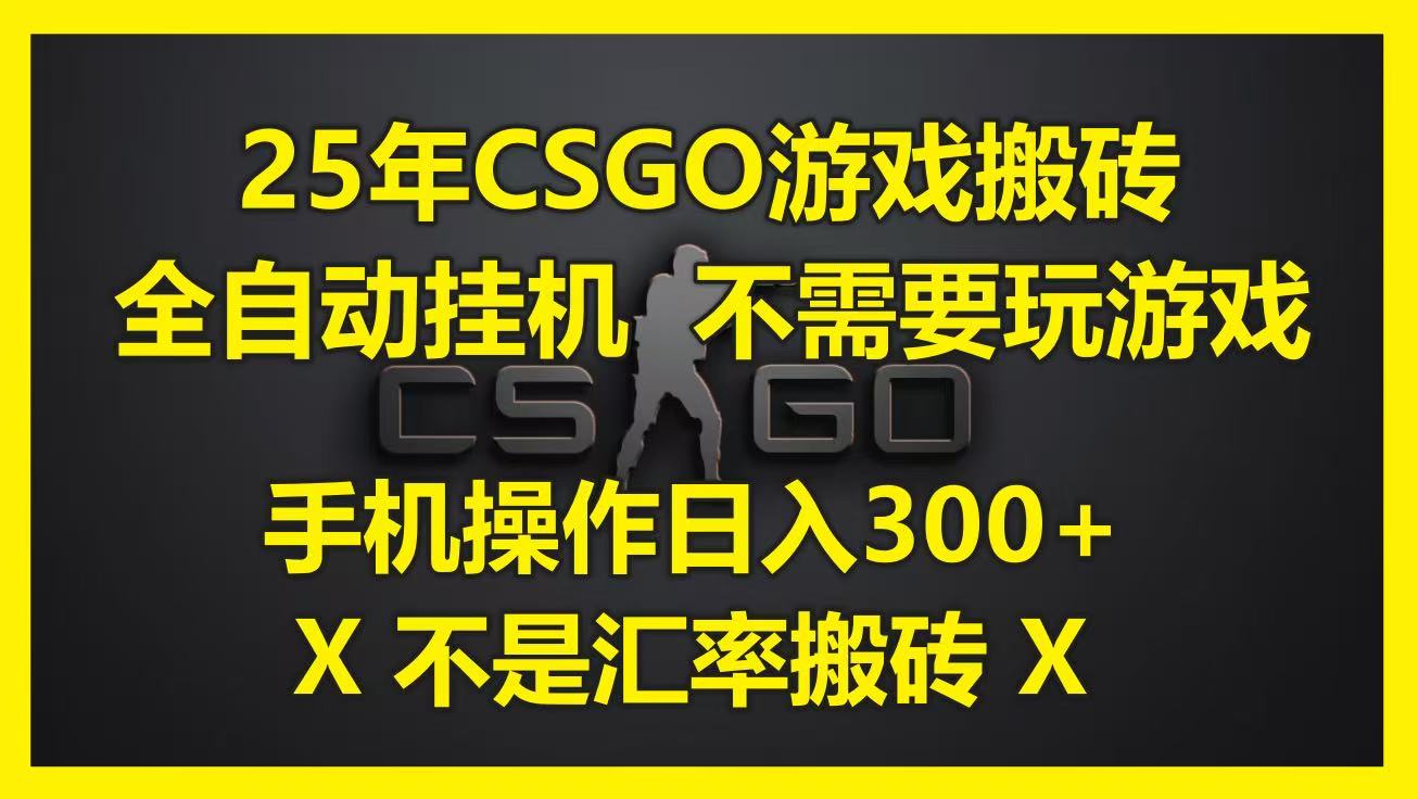 25年CSGO游戏搬砖，全自动挂机，不需要玩游戏，手机操作日入300+。(不是汇
