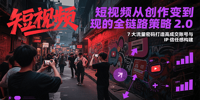 短视频从创作到变现的全链路策略2.0，7大流量密码构建IP信任感打造高成交账