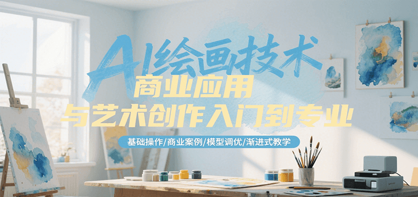 AI绘画技术商业应用与艺术创作入门到专业，基础操作/商业案例/模型调优/渐