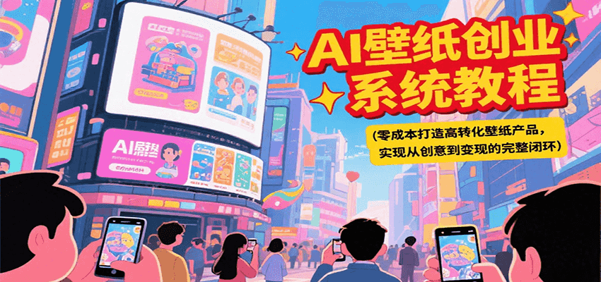 AI壁纸创业系统教程，零成本打造高转化壁纸产品，实现从创意到变现的完整闭