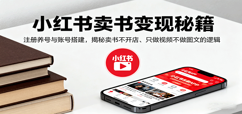 小红书卖书变现秘籍，注册养号与账号搭建，揭秘卖书不开店、只做视频不做图