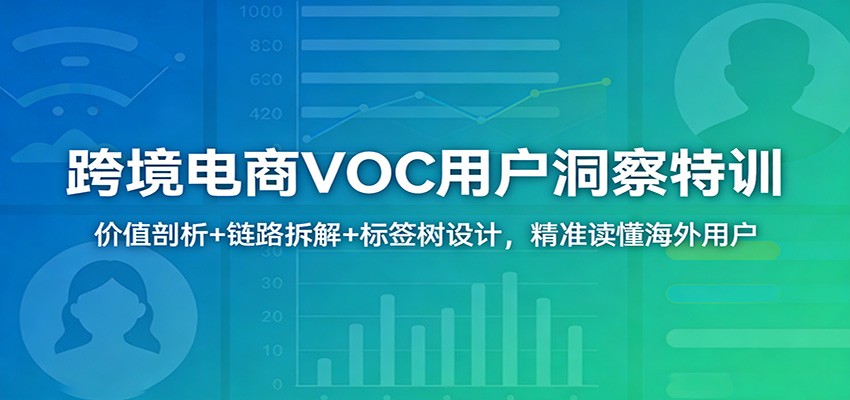 跨境电商VOC用户洞察特训：价值剖析+链路拆解+标签树设计，精准读懂海外用