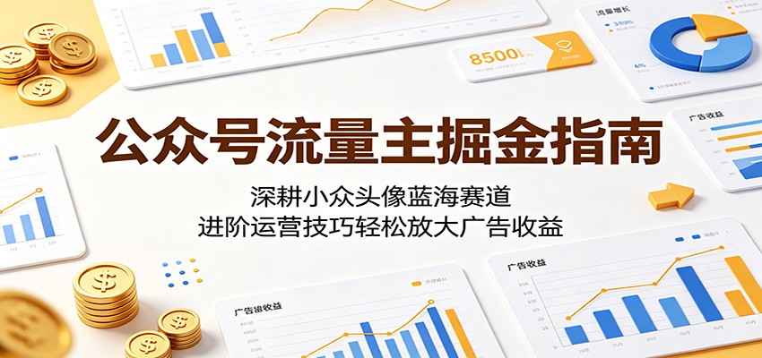 公众号流量主掘金指南：深耕小众头像蓝海赛道，进阶运营技巧轻松放大广告收