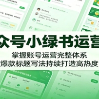 公众号小绿书运营课：掌握账号运营完整体系，套用爆款标题写法持续打造高热