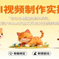 AI视频制作实操，飞天/小橘猫/美女系列，可灵/ViduAl/通义万相文生图转视频