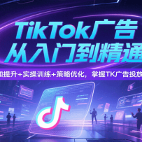 TikTok广告从入门到精通，认知提升+实操训练+策略优化，掌握TK广告投放全流
