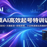 短视频AI高效起号特训训练营：赛道定位+文案配音+剪辑思维，小白快速做出高