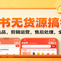 小红书无货源搞钱课：从开店到选品，剪辑运营，售后处理，全流程解锁赚钱秘