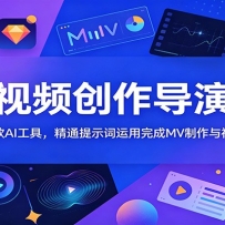 AI视频创作导演课：玩转多款AI工具，精通提示词运用完成MV制作与视频优化