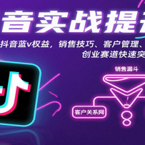 抖音实战提升课：解析抖音蓝v权益，销售技巧、客户管理、团队打造等创业赛