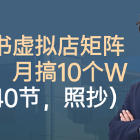 小红书虚拟店矩阵项目，月搞10W（共40节，照抄照做）