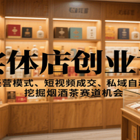 实体店创业课：学经营模式、短视频成交、私域自动转化，挖掘烟酒茶赛道机会