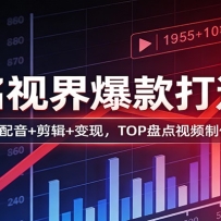排名视界爆款打造课：AI文案+配音+剪辑+变现，TOP盘点视频制作全流程