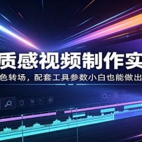 顶级质感视频制作实战课：从剪辑到调色转场，配套工具参数小白也能做出高水