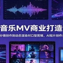 AI音乐MV商业打造课：从脚本分镜创作到动态渲染对口型剪辑，AI短片创作全流
