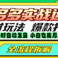 拼多多最新实战运营高投产：长久稳定项目，单店利润一天三位数