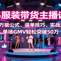 2025服装带货主播话术课，含万能公式、逼单技巧、实战演练，单场GMV轻松突