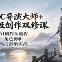 AIGC导演大师+电影级创作双修课：AI创作全流程、角色剪辑、高清渲染实战