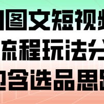 抖音AI图文短视频带货，全流程玩法分享，包含选品思路