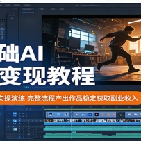 零基础AI短片变现教程：软件认知搭配实操演练，完整流程产出作品稳定获取副
