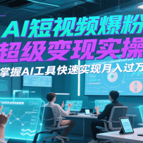 AI短视频爆粉超级变现实操课，掌握AI工具快速实现月入过万