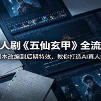 AI仿真人剧《五仙玄甲》全流程解析：从剧本改编到后期特效，教你打造AI真人