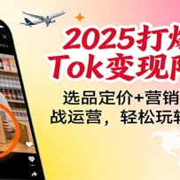 2025打爆TikTok变现陪跑营：选品定价+营销工具+实战运营，轻松玩转跨境电商