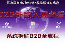 2025外贸入局必看课，系统拆解B2B全流程，解决获客难、转化低、风控弱等核