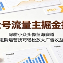 公众号流量主掘金指南：深耕小众头像蓝海赛道，进阶运营技巧轻松放大广告收