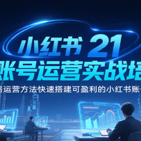 小红书21天账号运营实战培训，全链路运营方法快速搭建可盈利的小红书账号体