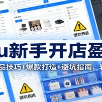 Temu新手开店盈利课：入驻实操+选品技巧+爆款打造+避坑指南，轻松日出万单