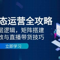 快手生态运营全攻略：爆款底层逻辑，矩阵搭建，剪映特效与直播带货技巧